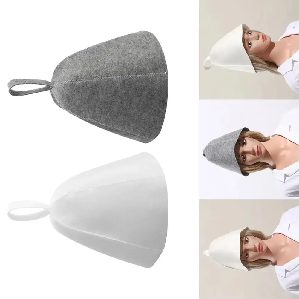 

Heat Insulating Lightweight Protect Hair Skin-friendly Wear Resistant Wool Felt Thicken Cap Sauna Hat