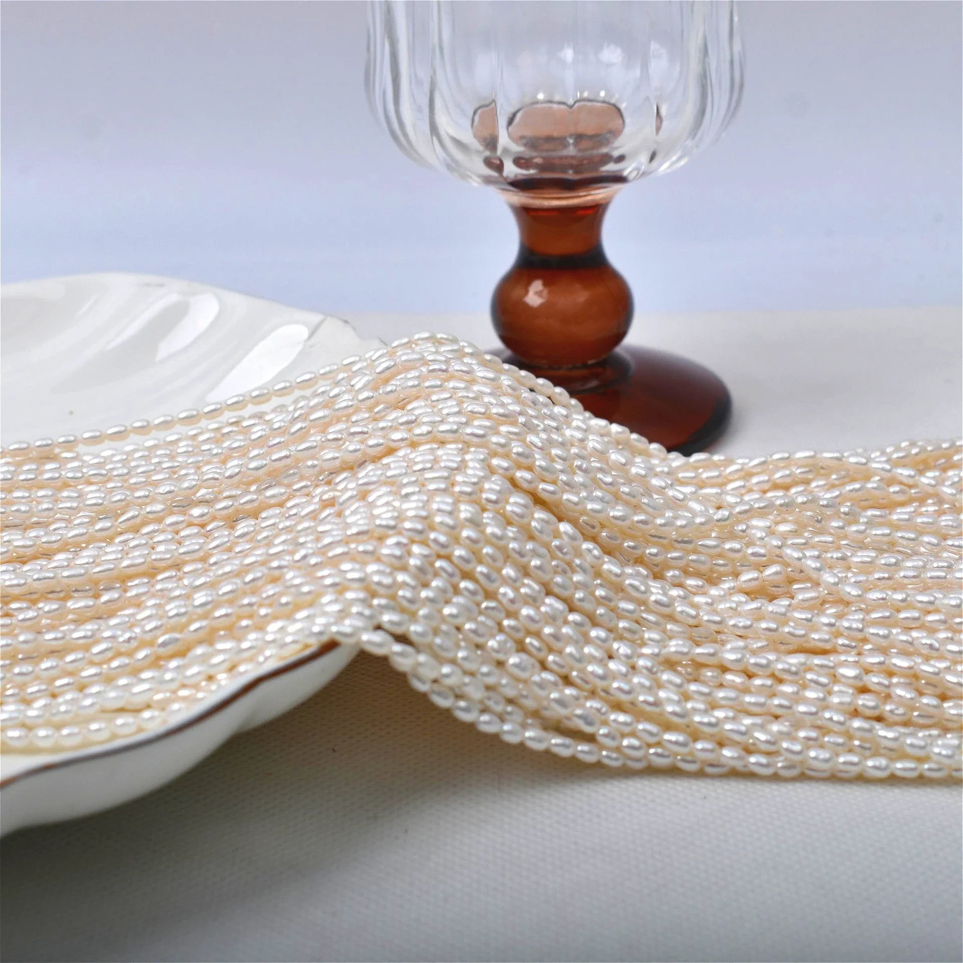 2.5-3mm 4A Natural Radiant Freshwater White Rice Pearl Well-polished Loose Bead Jewelry Make DIY Necklace Bracelet Accessories
