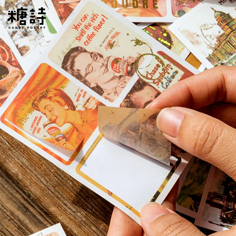 80pcs Kawaii Stationery Stickers Antique Album Set Junk Journal Diary Planner Decorative Mobile Sticker Scrapbooking