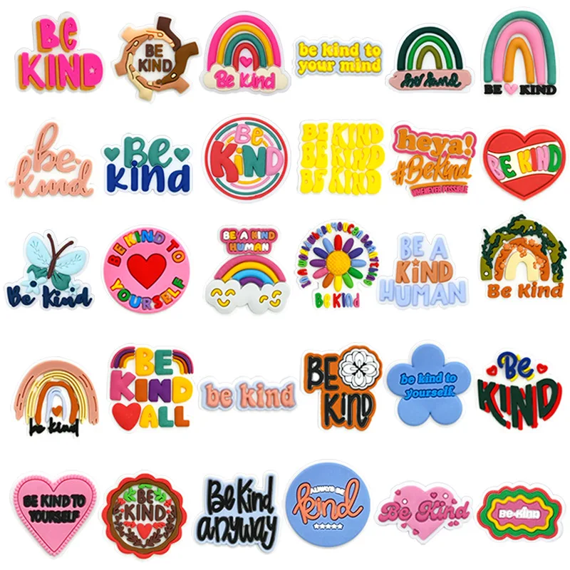 positive slogan PVC shoe Charms Slippers Buckle combination Fit Wristbands accessories Decoration Bands gift unisex party