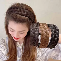 4.5cm Twist Braid Wide Hair Bands for Women Toothed Non-slip Hairpiece Headband Fashion Adjustable Braids Girls Hiar Accessories