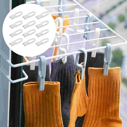 24 Pcs Picture Hangers Clothespin Socks Drying Clip Hanging Towel Fixing Clamps Clothing Peg White Household Clothespins Child