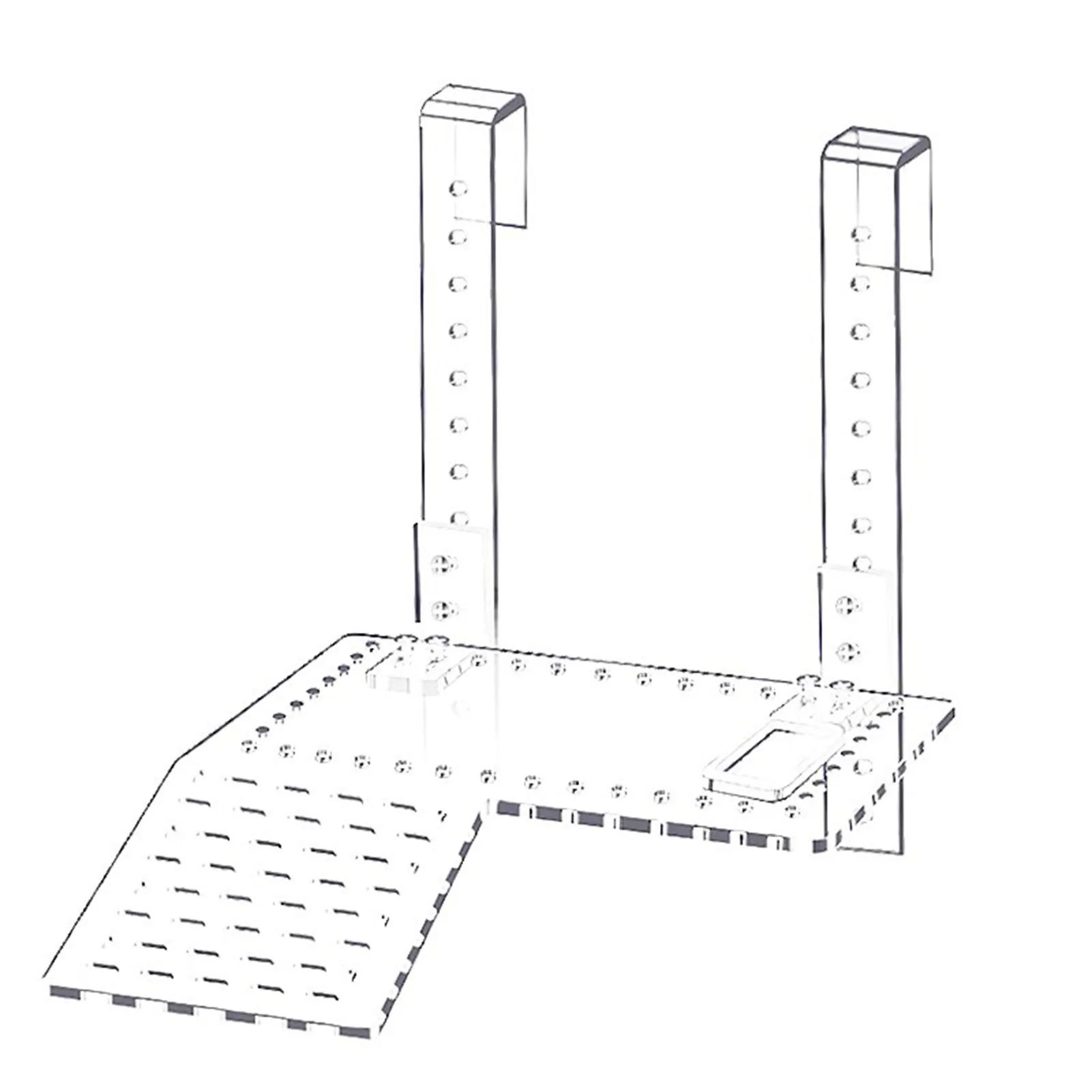 Hanging Turtle Basking Platform Transparent Perforated Climbing Platform with Wide Hook for Small & Medium Turtle