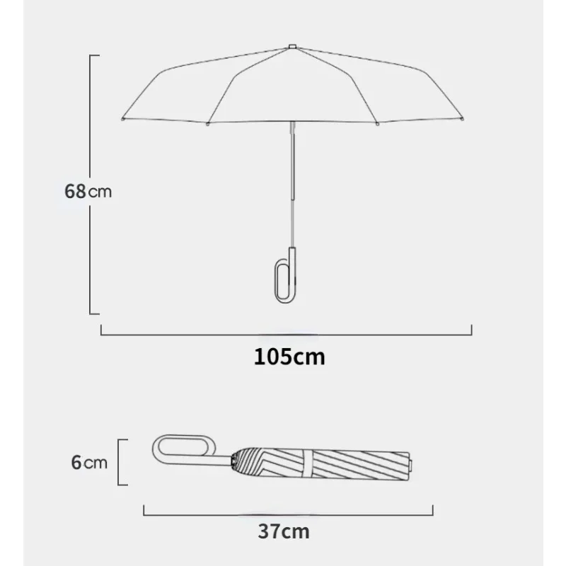 20 Bones 105CM Reinforced Windproof Automatic Folding Large Buckle Handle Umbrella for Men Water Resistant