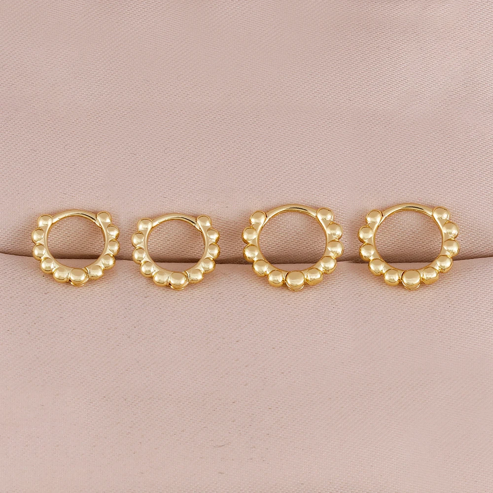 Elegant Ball Round Earrings for Women Luxury Stainless Steel Hoop Vintage Wedding Engagement Aesthetic Jewerly aretes 8MM/6MM
