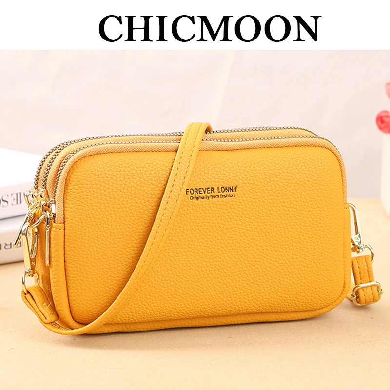 

3 layers Crossbody Bag PU Leather Purse Cell Phone Shoulder Bag Messenger Bags Fashion Daily Use For Women Wallet Small HandBags