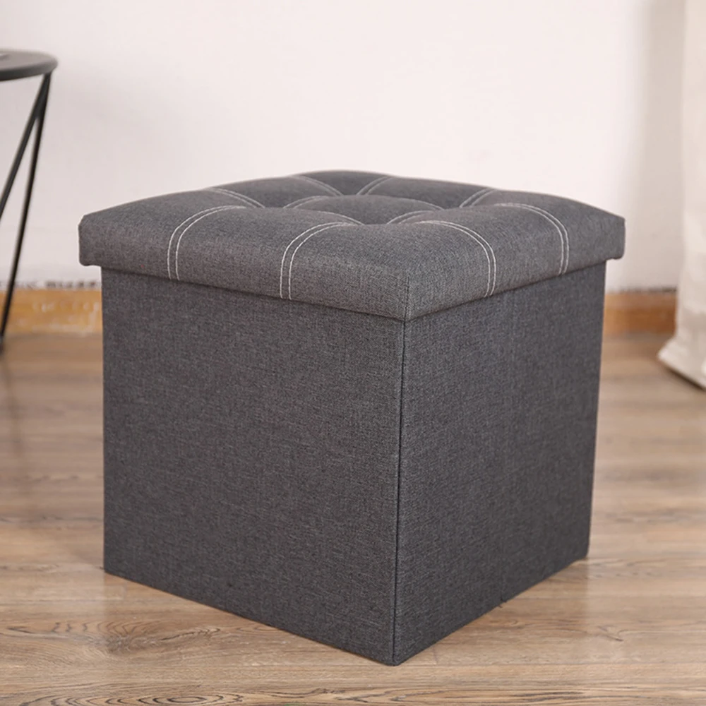 

Collapsible Storage Ottoman Multifunctional Space-Saving Footstool Removable Foldable Storage Case Footrest For Home Shoe Stool