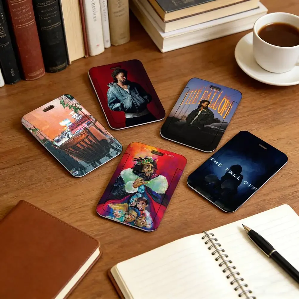 Rapper J. C-Cole The Fall-off Lanyard Pull Back Clip Holder and Card Holder Rotating Back ID Card Family Gift