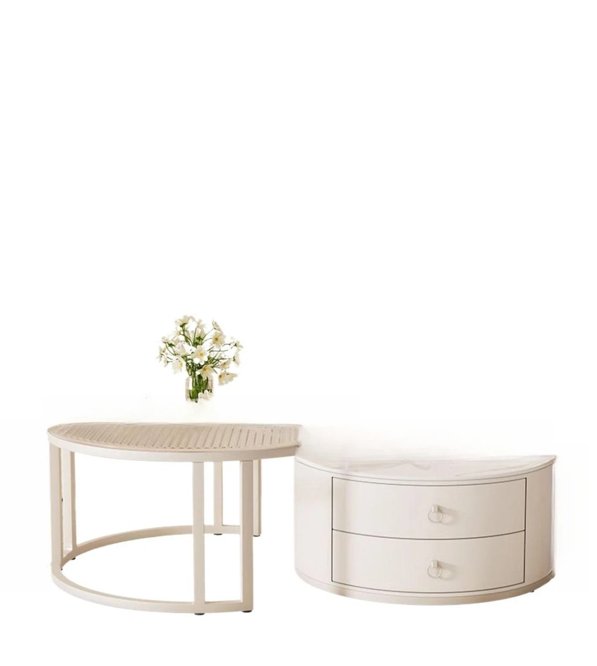 

Rock slab coffee table, living room household, cream wind coffee table