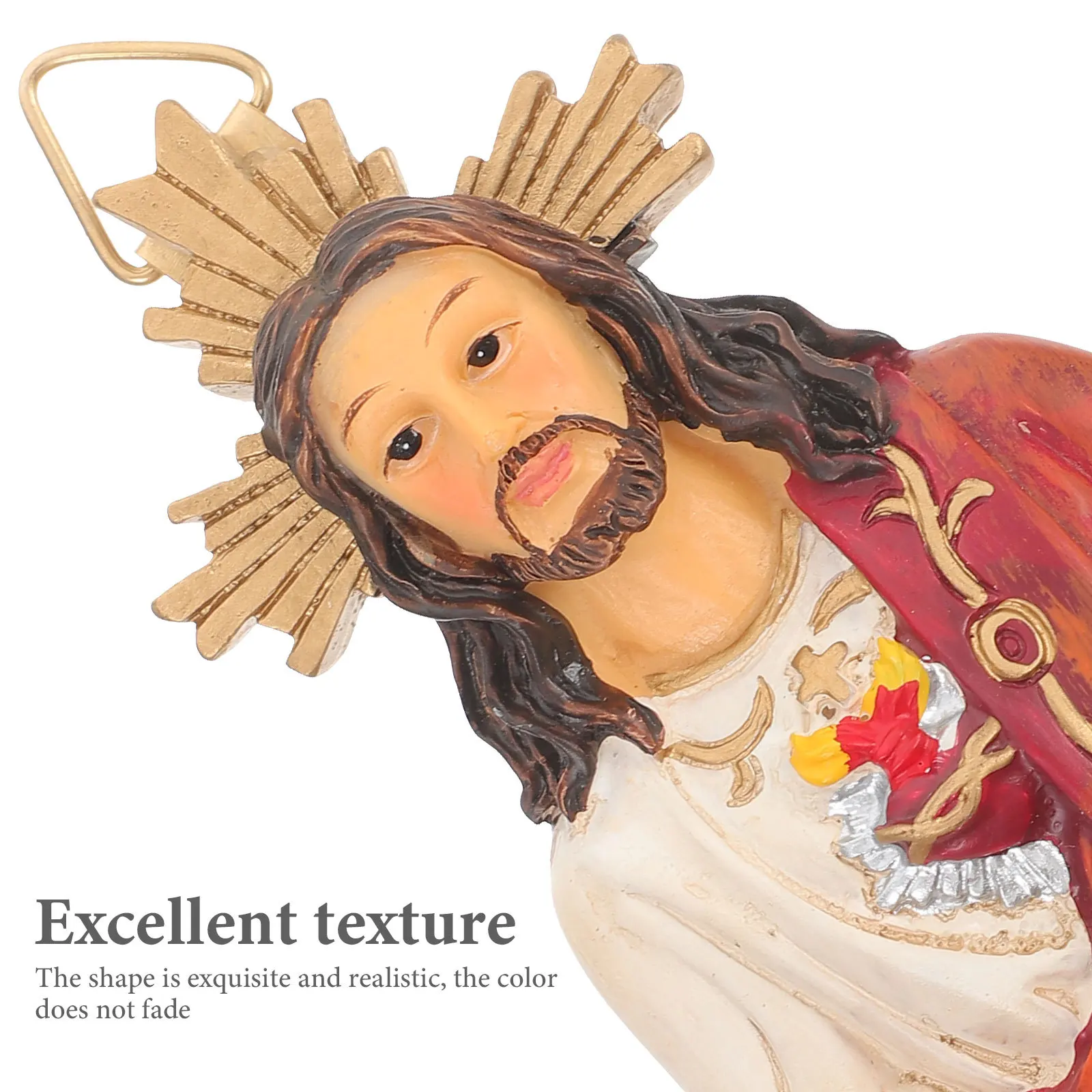 

Catholic Jesus Statue Resin Bust Decoration Religious Desktop Ornament for Church Bedroom Office Sacred Decor Jesus Statue