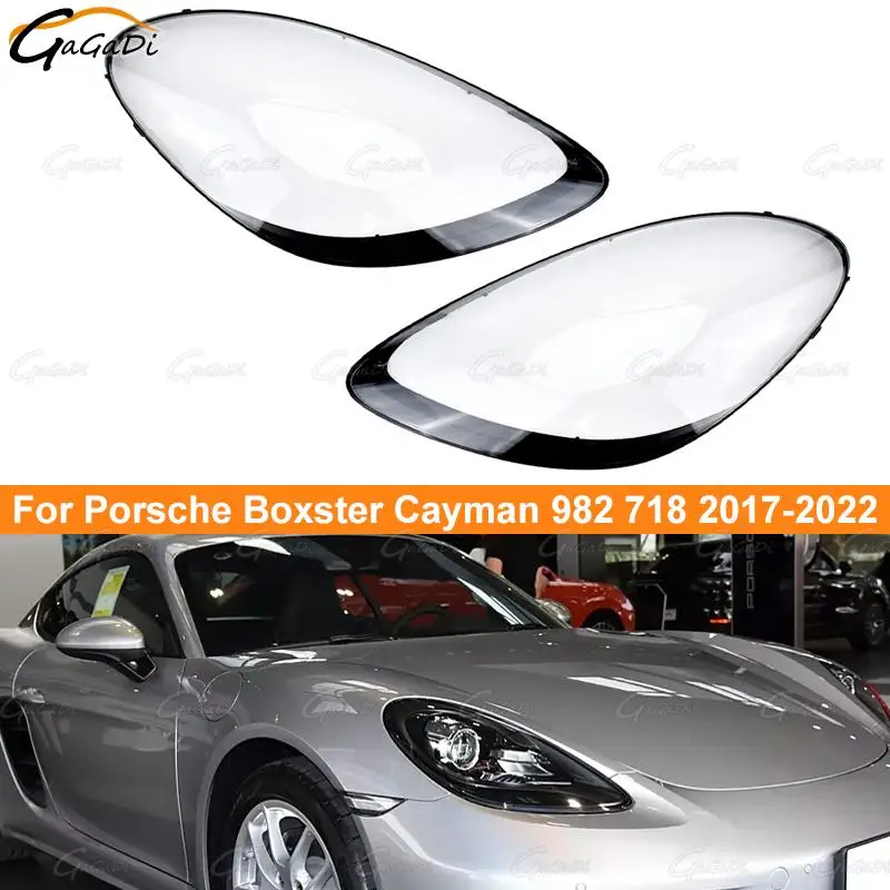 For Porsche Boxster Cayman 982 2017-2022 Head Lamp Housing Headlamp Shell Clear Cover Lampshade Front Headlight Lens Auto Parts