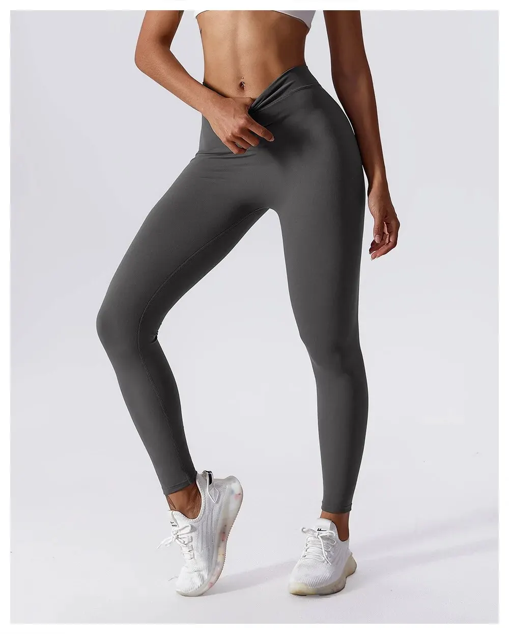 Yoga Pants Back V-Waist Fitness Hip Lift Honey Peach Hip Sports Tights No Awkwardness Thread Warp Hip Long Pants