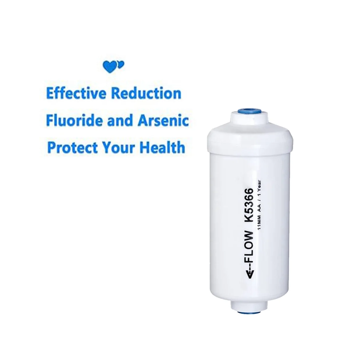 Filtro de agua de fluoruro de repuesto, 2 uds., K5366 PF-2, Compatible con elementos de purificación del sistema de filtrado de agua por gravedad