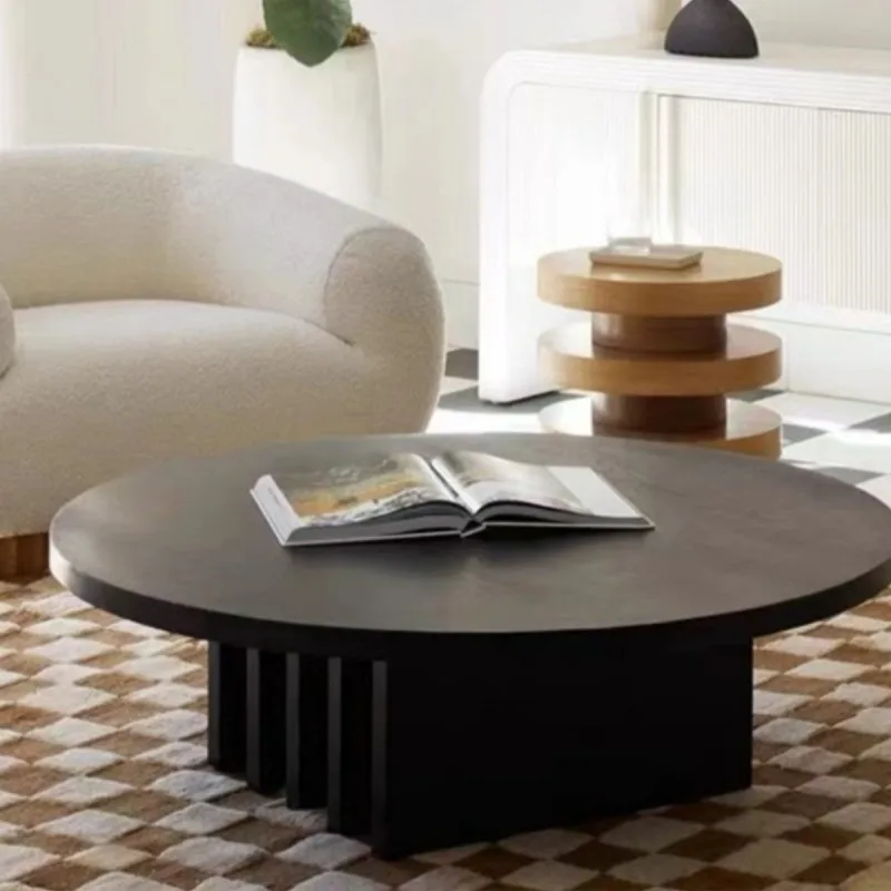 

Round Wood Coffee Table Minimalist Unique Aesthetic Standing Coffee Table Bedroom Living Room Mesa Auxiliar Postmodern Furniture