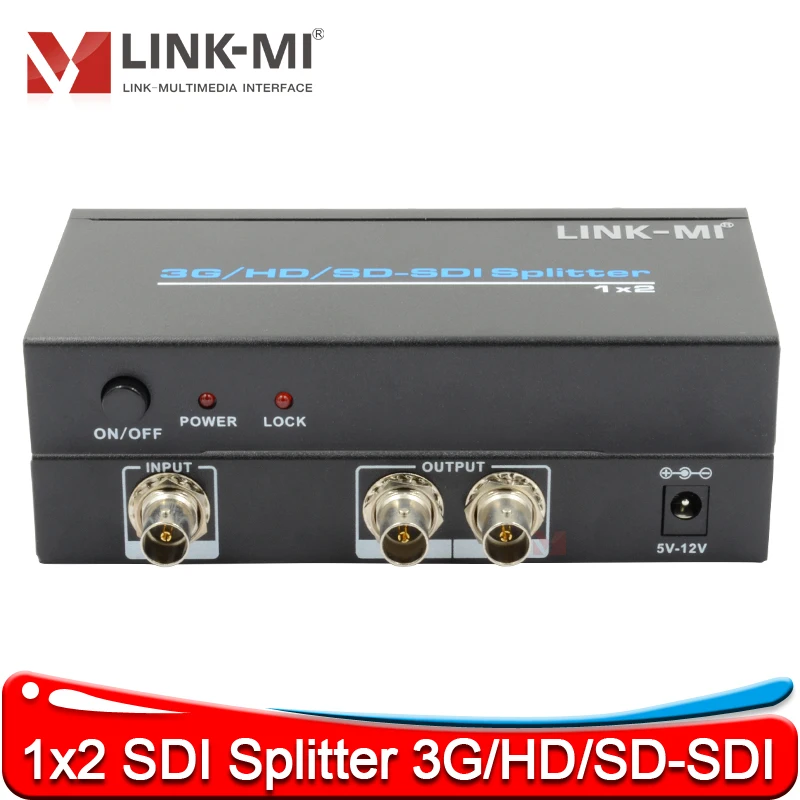 

1x2 SDI Splitter Distribution Amplifier 3G/HD/SD SDI BNC Audio Video Extender 1080P for TV Projector 1 in 2 out SDI BNC Splitter