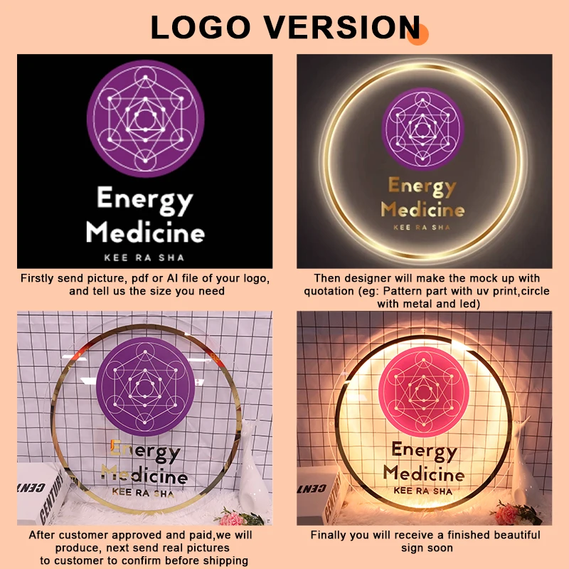 Custom Acrylic Business Logo Neon Lights Wall Personalised Sign Business Office Beauty Salon Plaques Hair Studio 3D Sign