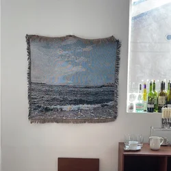 Casual Blankets Carpet Decoration Sea Scenery Carpet Sofa Leisure Carpet Original Tapestry Sofa Blanket Wall Hanging Decor