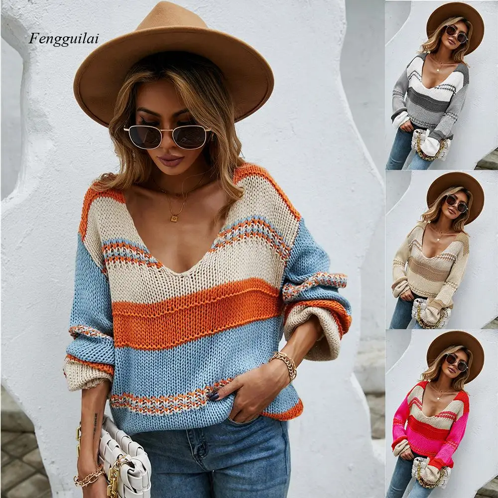 

2025 European and American New Spring and Autumn Loose Pullover Knitted Sweater for Women