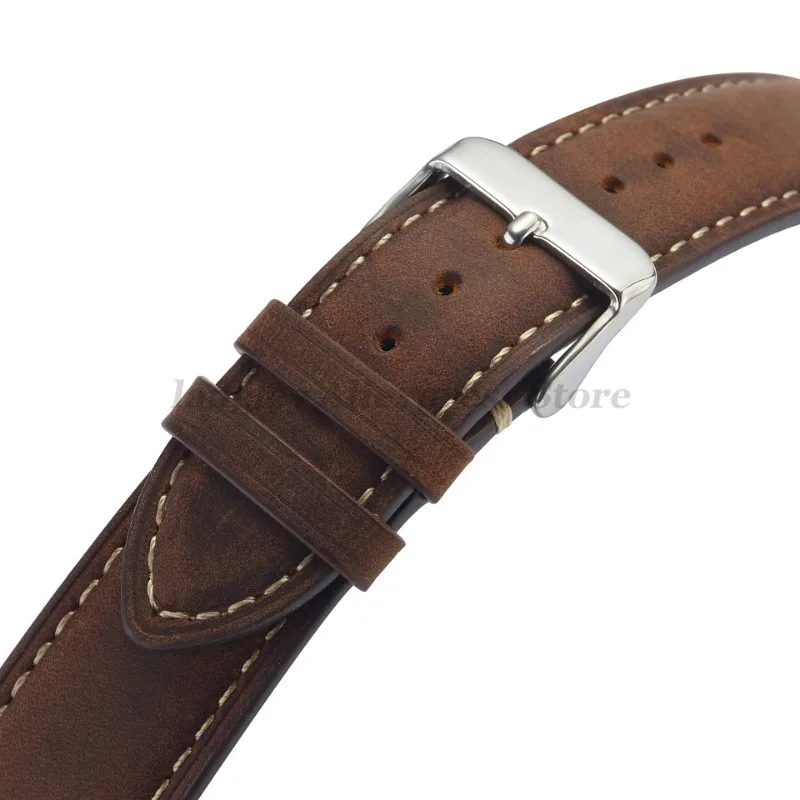 Leather Watch Strap 14mm 16mm 18mm 20mm 22mm 24mm for Samsung Galaxy Watch7/6/5/4 Vintage Brown Quick Release Universal Bracelet image 5