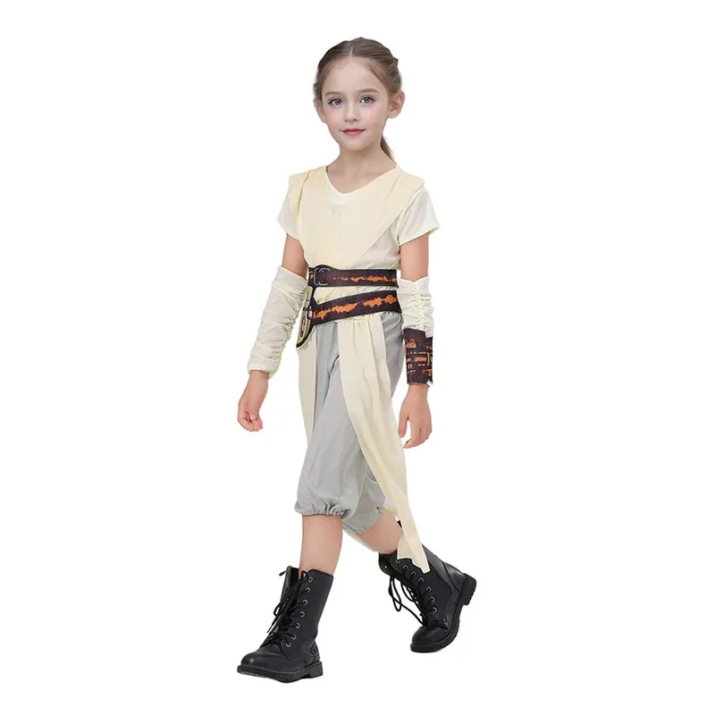 

Rey Star Superhero Wars Skywalker Robe Halloween Costumes for Kids Rey Jumpsuit Dresses Girls Cosplay Anime Movie Clothes Outfit