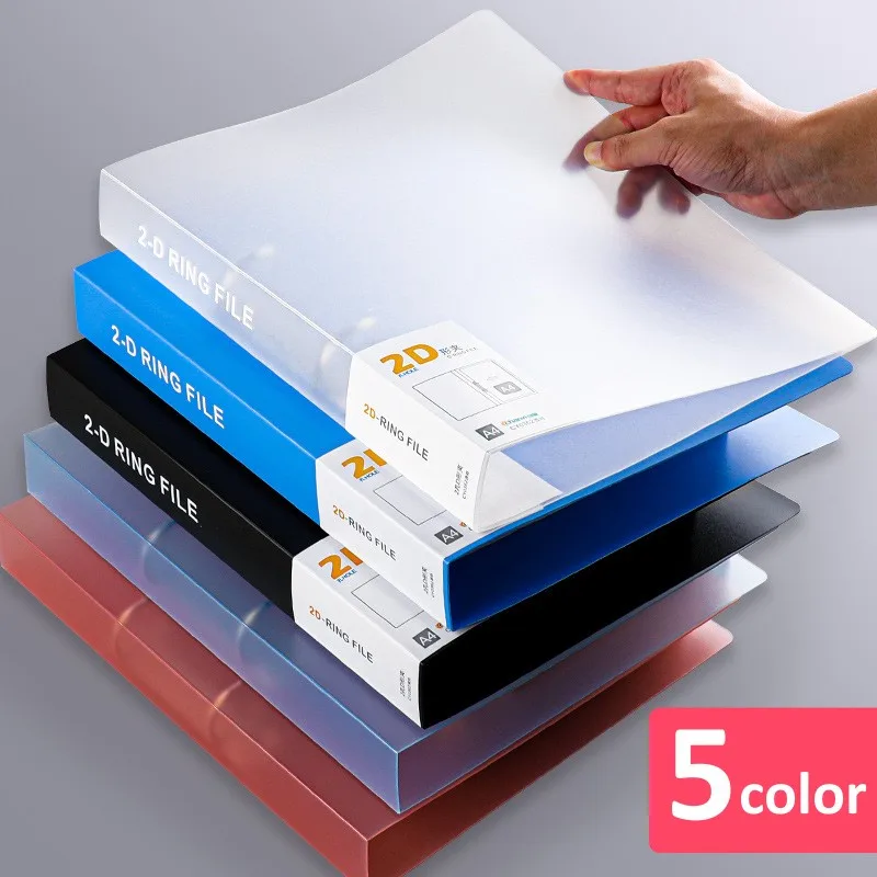 A4 Binder Folder 2-ring File Binder File Folder Cover Office Document Organizer Can Hold 200 Sheets Test Paper Desk Organizer