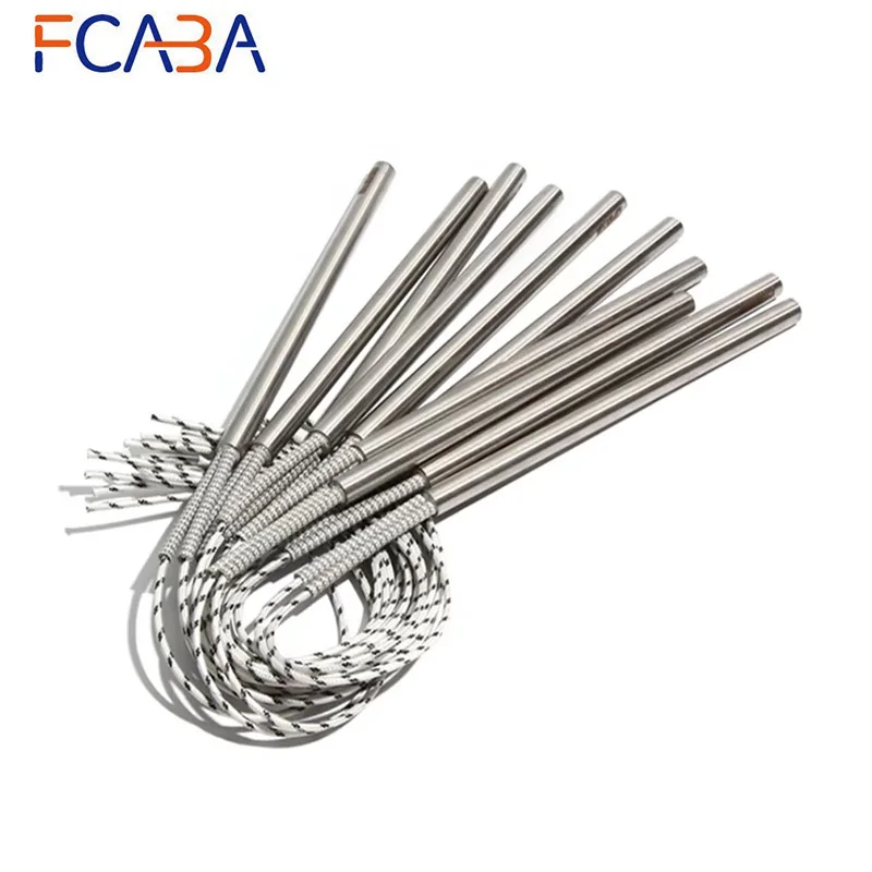 FCABA 2PCS 10mm 265~300mm 316SUS 110V/220V/380V Heating Pipe Cartridge Heater 1050W/1100W/1200W/1250W Tubular Pipe Element