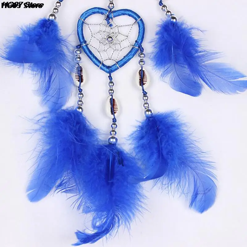 1Pc Indian Love Dream Catcher Wind Chimes Feather Decoration Home Decoration Wall Hanging Adornment Handmade Hanging Gift 7cm