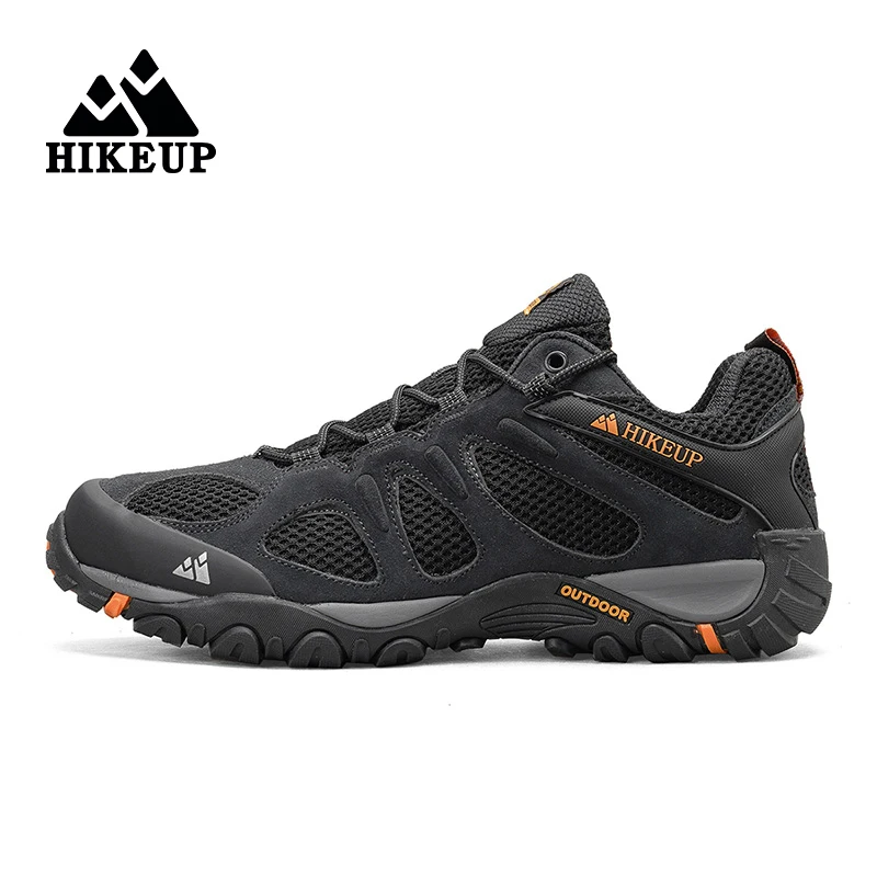 HIKEUP-Zapatillas antideslizantes para hombre, zapatos transpirables resistentes al desgaste, para senderismo al aire libre, escalada, caza y montaña