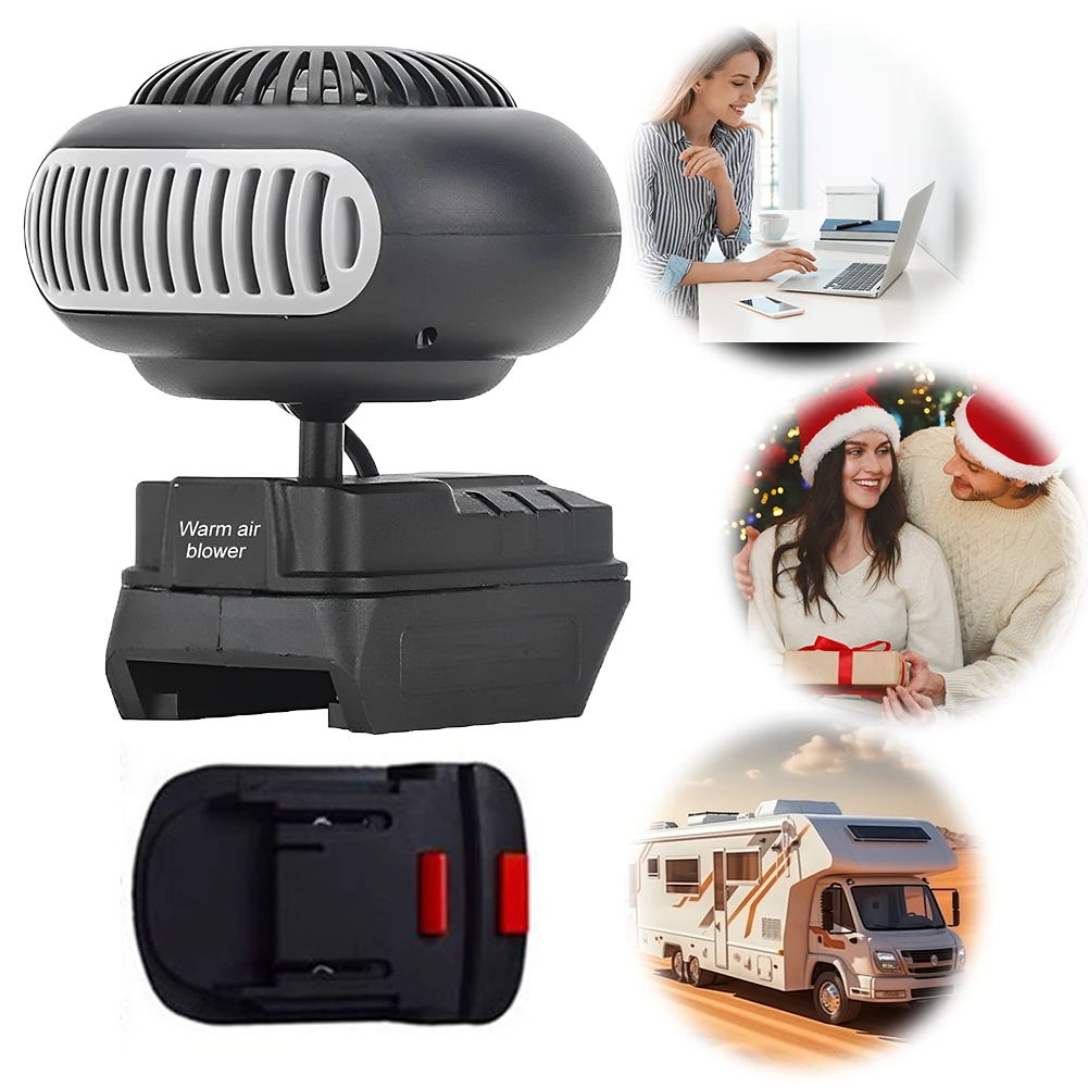 

170W Electric Heater Fan Battery Powered Portable Small Space Heater Low Noise Thermostat Space Heater for Home Office