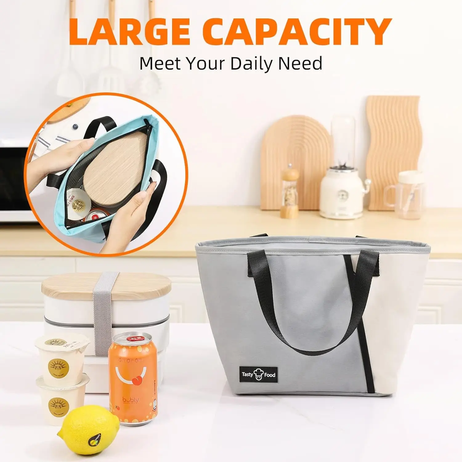 Multifunction Large Capacity Cooler Bag Waterproof Oxford Portable Zipper Thermal Lunch Bags for Women Lunch Box Picnic Food Bag