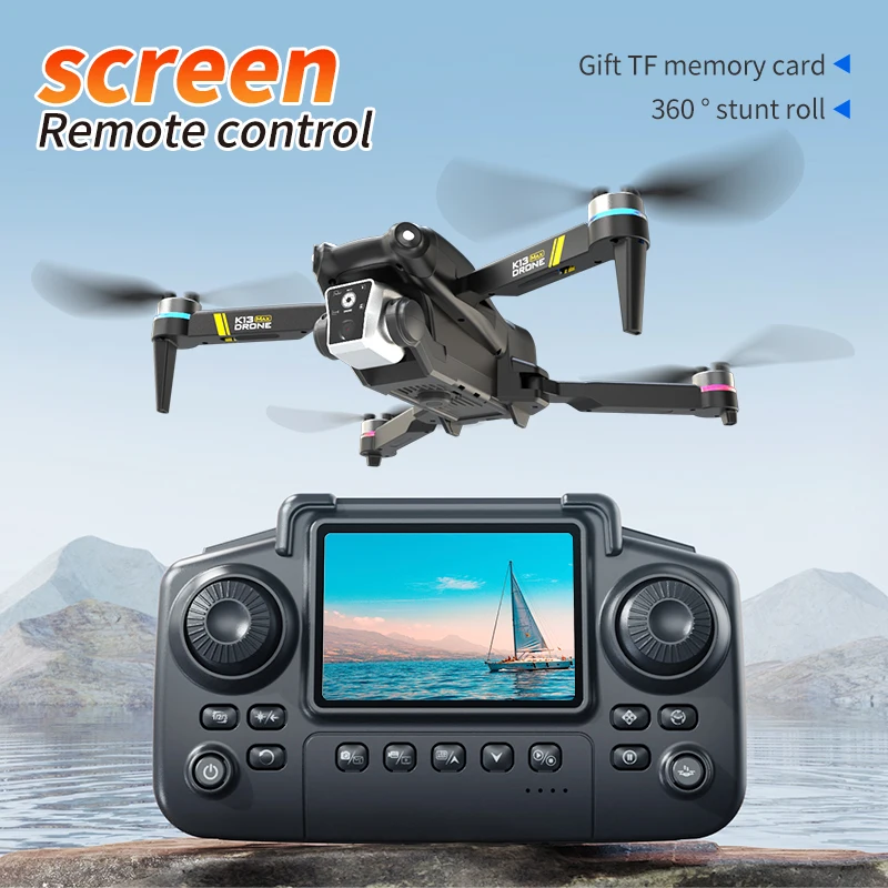 K13MAX Drone Professinal RC 8K HD Camera WIFI FPV Height Hold Gesture Photography Foldable Quadcopter Screen Remote Control Toys
