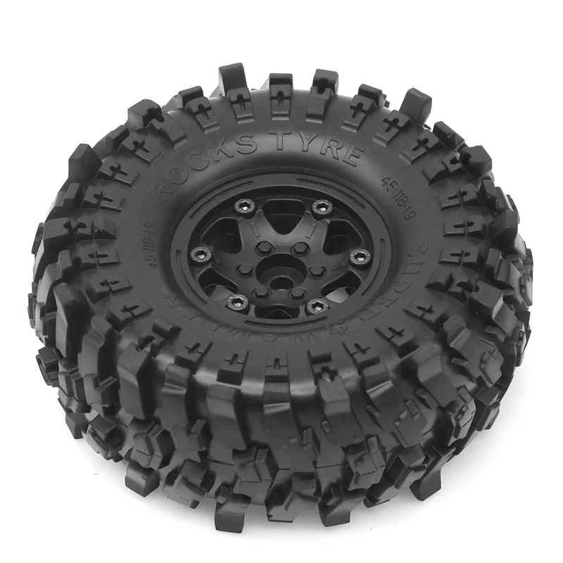 

4PCS 118*45mm 1.9" Wheel Rims Tires Set for 1:10 RC Rock Crawler Car TRX4 Axial SCX10 90046 Redcat Gen8