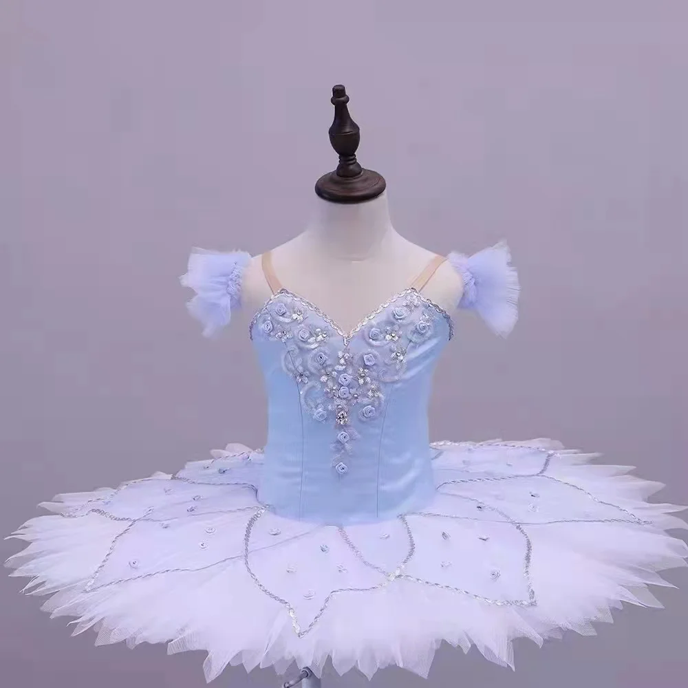 blue-swan-performance-dress-shimmering-tutu-for-children's-ballet-shows-festive-events