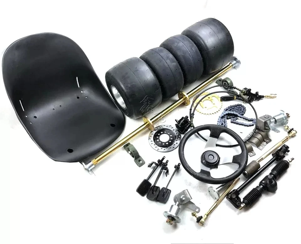 Full Set Go Kart Axle 1M Rear Wheel Axle Rim Tire Axle Kit Go Kart Complete Kit 10*4.5-5 11*7.10-5