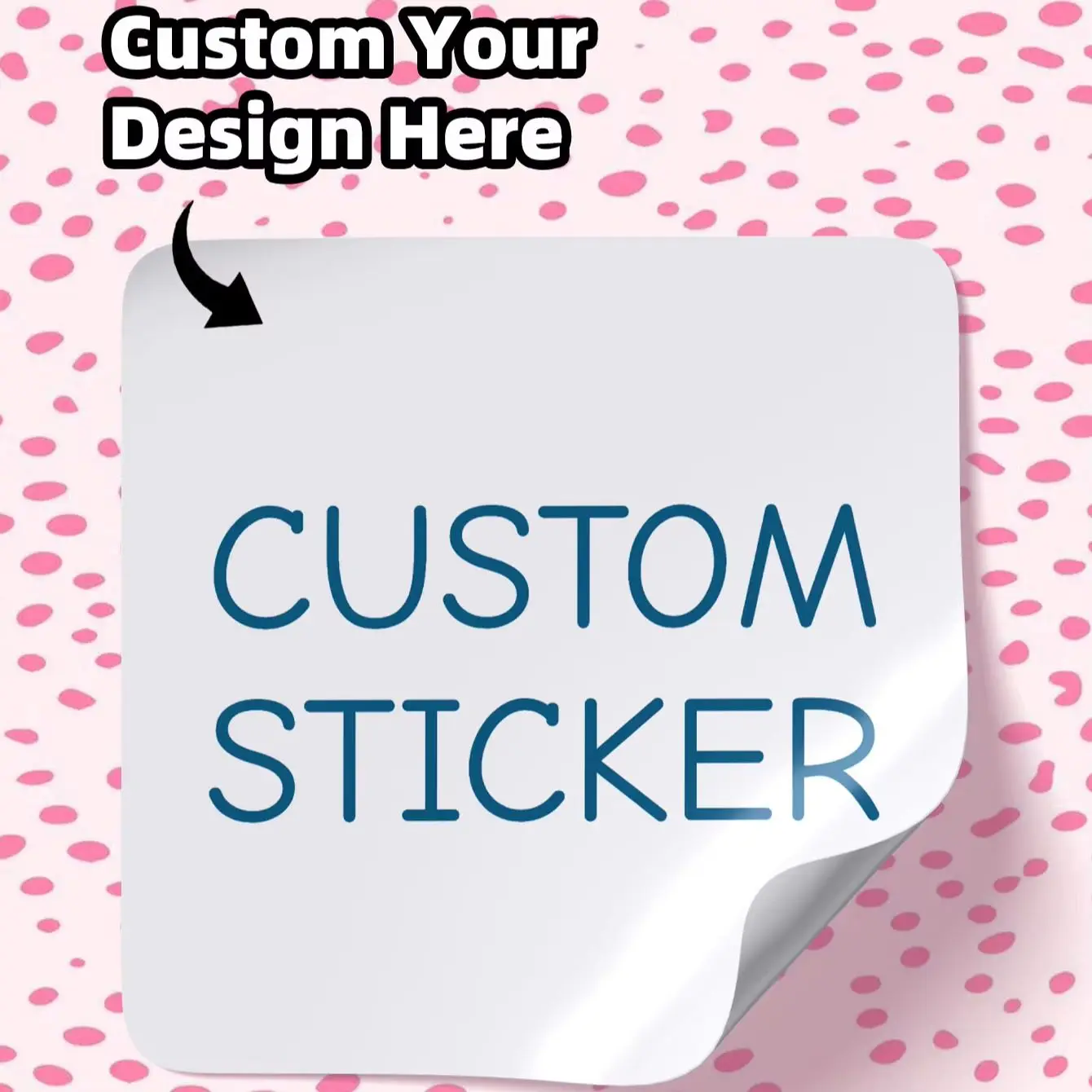 1/60/120/240  PCS  Custom Square PVC Stickers Waterproof Personalized for Party, Label, Packaging