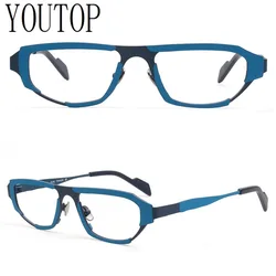 Modern Men Square Titanium Glasses Frames Vintage Rectangle Retro Prescription Eyeglasses Geometric Optical Eyewear Irregular