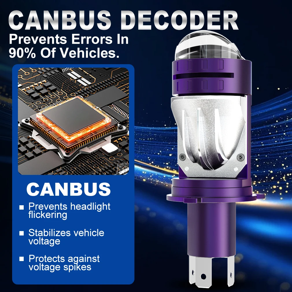 XSTORM H4 LED المصباح لمبة العارض عدسة H4 مصباح ليد 100 واط 30000LM 6500 كيلو سيارة العلوي Canbus مرحبا/منخفضة شعاع للسيارات النارية #3