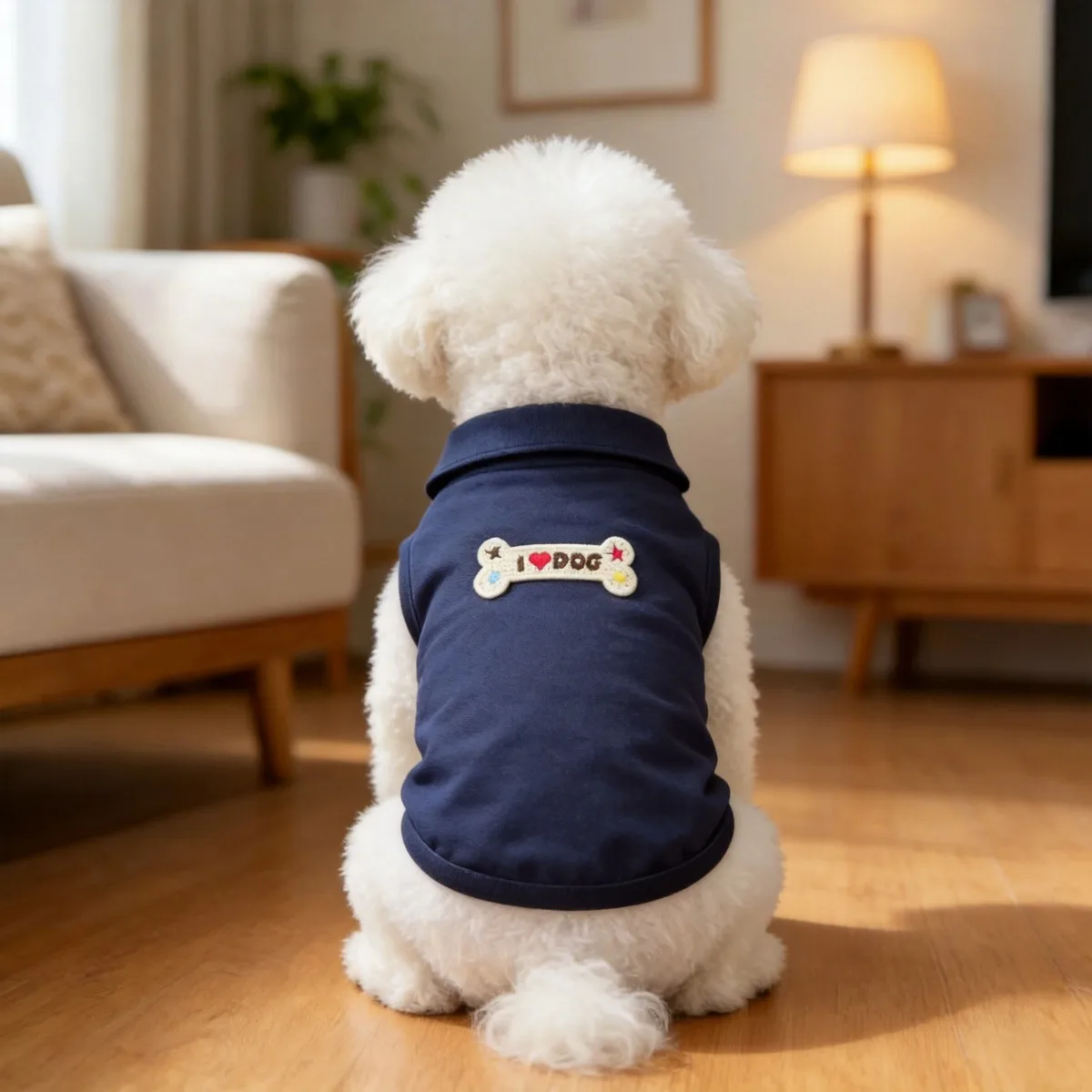 Soft and Cute Bear's Daily Dressing | Bone Embroidered POLO Pet Tank Top