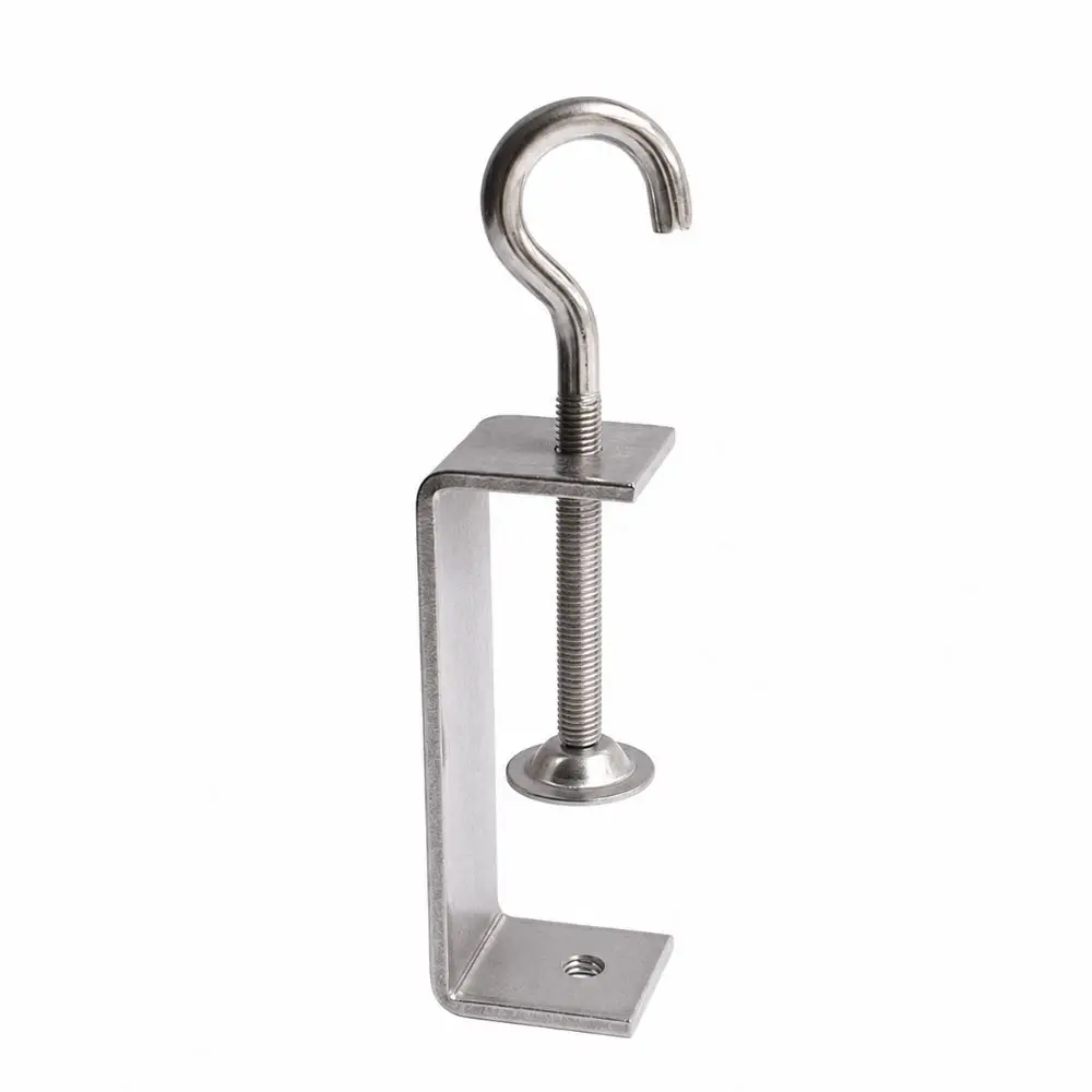 304 Stainless Steel C-clamp Adjustable Pull Ring Square Clamp Sturdy 20-140mm Opening Fixed Holder Clip Hardware Fasteners