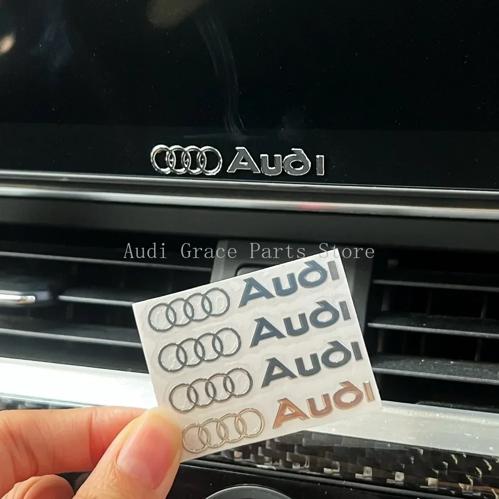 4/8PCS car metal sticker modified car logo for Audi A3 A4 A5 A6 A7 Q3 Q7 Q8 TT center console display door handle window sticker