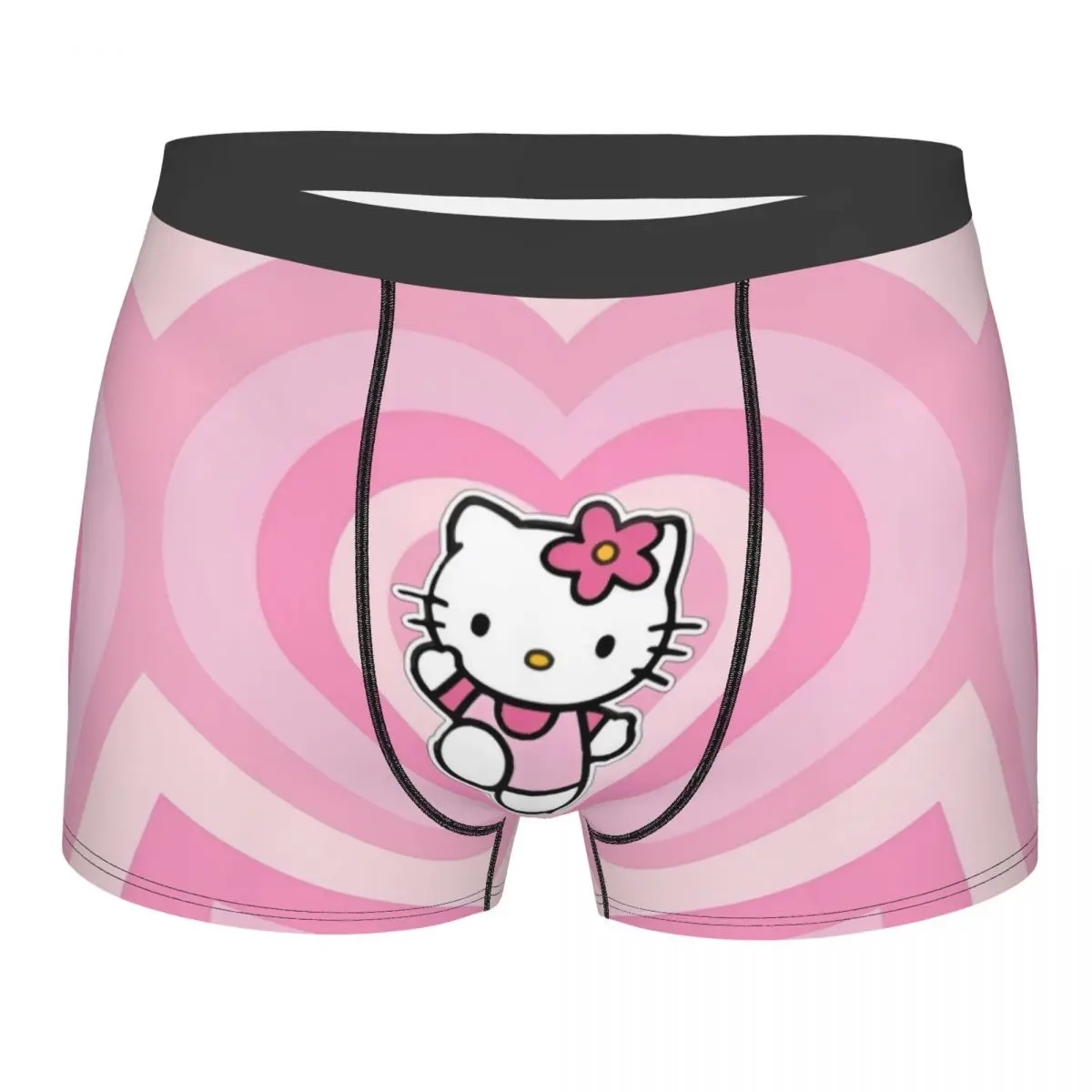 Men Hello Kitty Say Hello Underwear Humor Boxer Shorts Panties Homme Soft Underpants