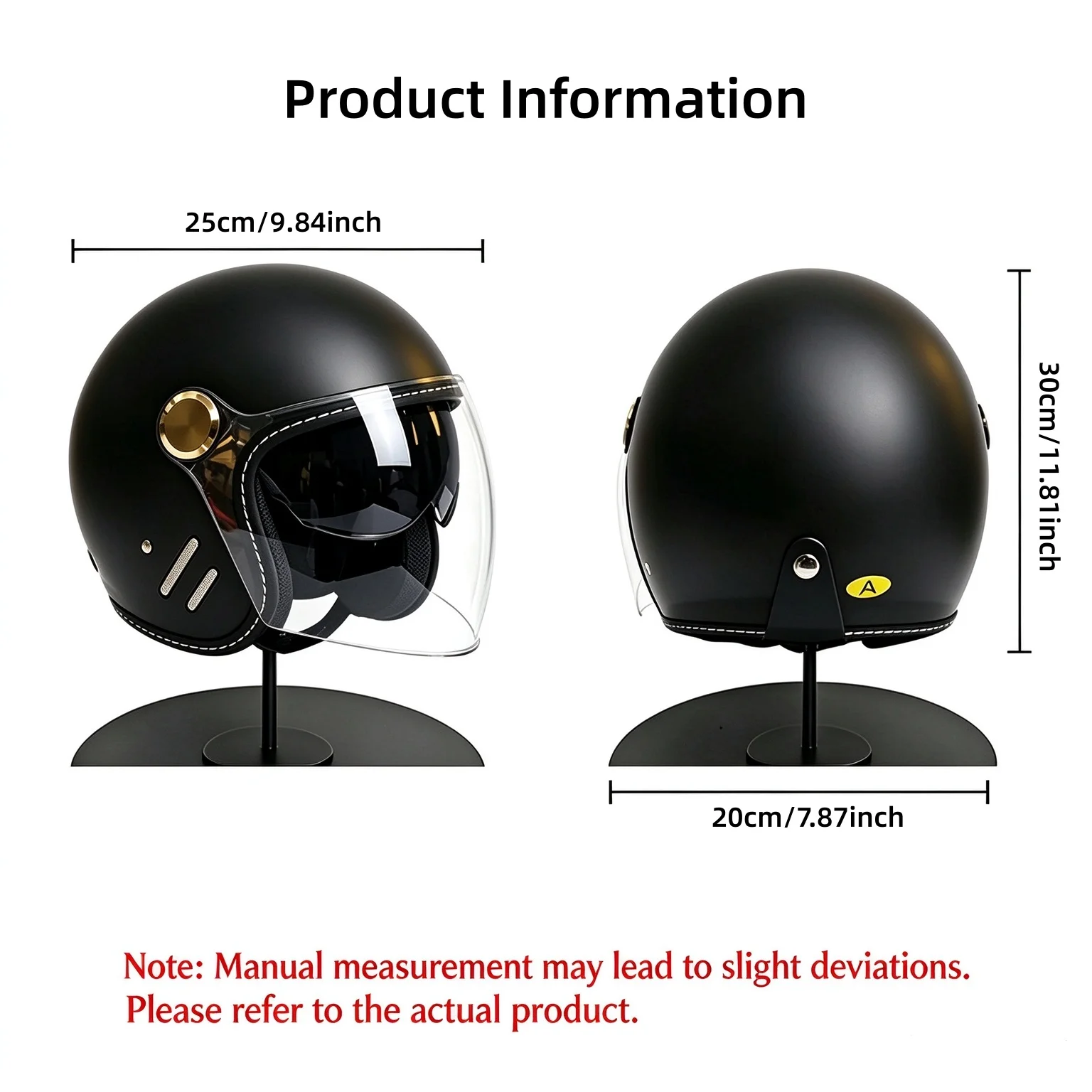 3/4 Retro Cruise Convertible Helmet Inner & Outer Dual Visor Multi-Mode Switch Universal Safety Helmet for Scooter Motorcycle