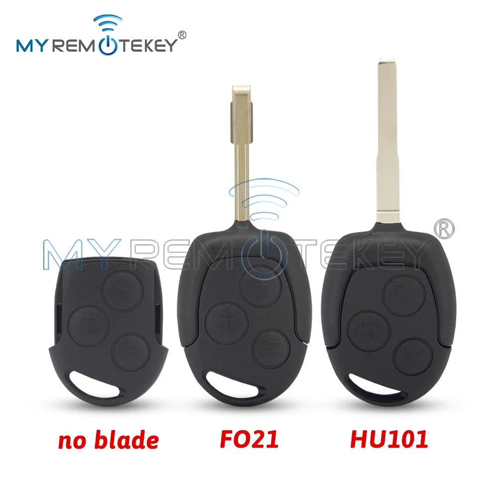 

REMTEKEY Remote Car Key Shell Case Fob HU101/FO21 Uncut Blade for Ford Fiesta Focus C-max Fusion Mondeo 3Buttons