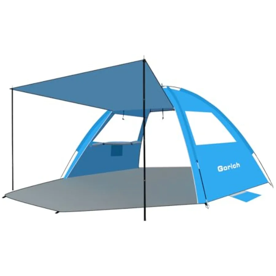 

Beach Tent with Canopy - Easy Setup//7-8 Portable Sun Shelter, UPF 50+ UV Protection Sun Shade, Lightweight and Compact Beach C