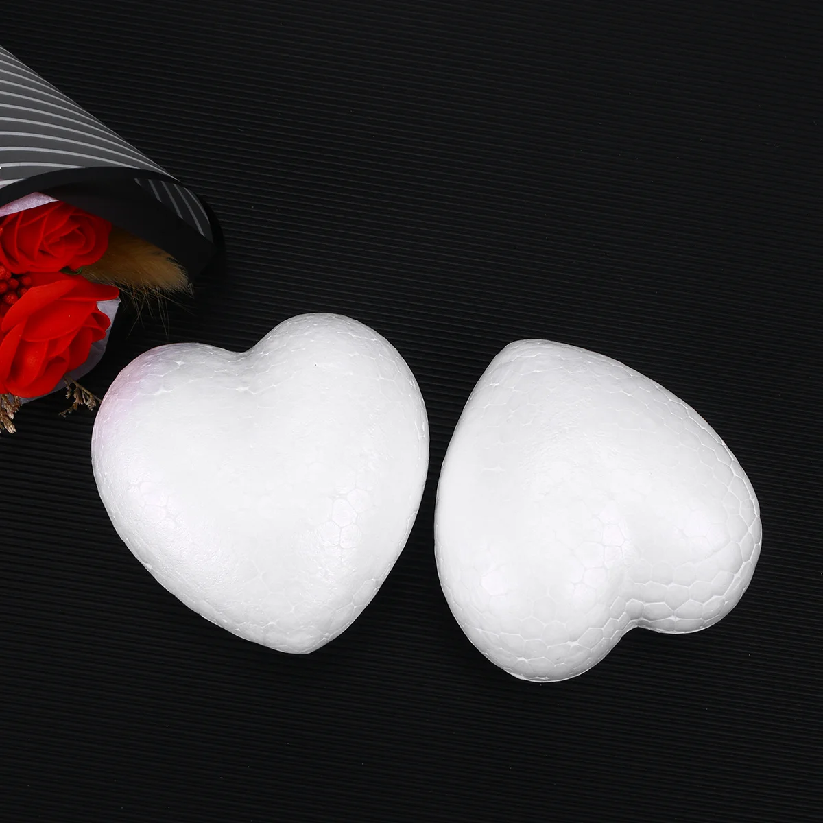 

5pcs Heart-Shaped Polystyrene Balls 8.5Cm White For Diy Crafts Painting Art Projects Wedding Christmas Valentine Decorations