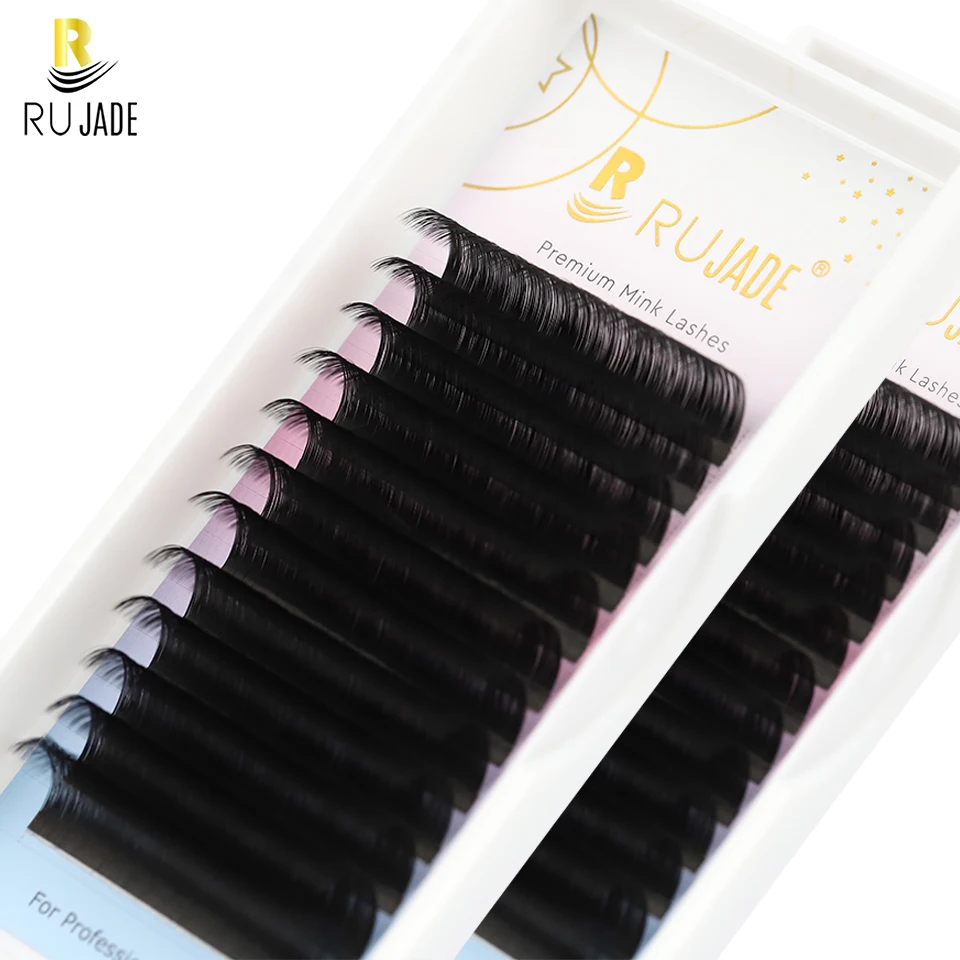 

RUJADE 5-25mm Long Lash Matte Black Cashmere Eyelash Extensions Volume Tray Individual Eyelashes 0.03 0.05 0.07 0.10 Faux Cilios