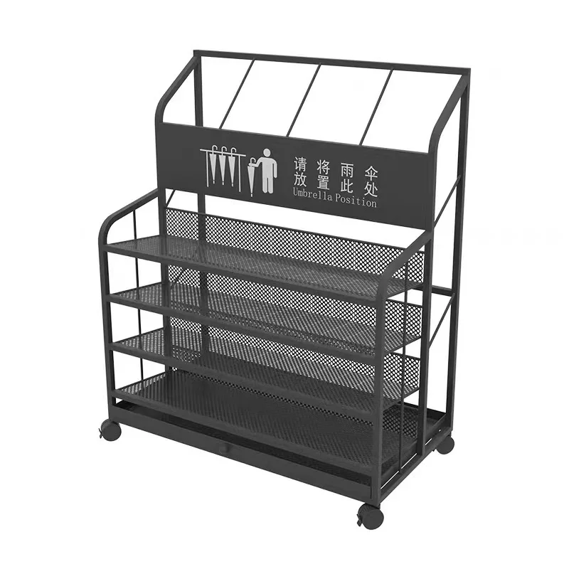 Entrance hotel lobby wrought iron entry umbrella storage rack