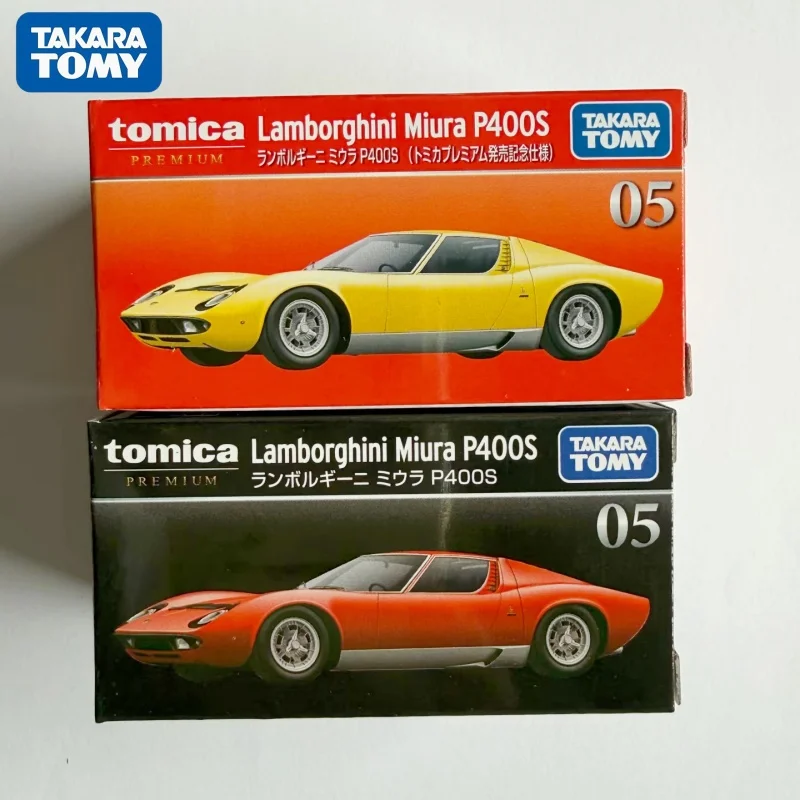 Takara Tomy Tomica Diecast Alloy Car Model Premium 05 Lamborghini Miura P400s Yellow Red For Adult Collectors Decorative Display