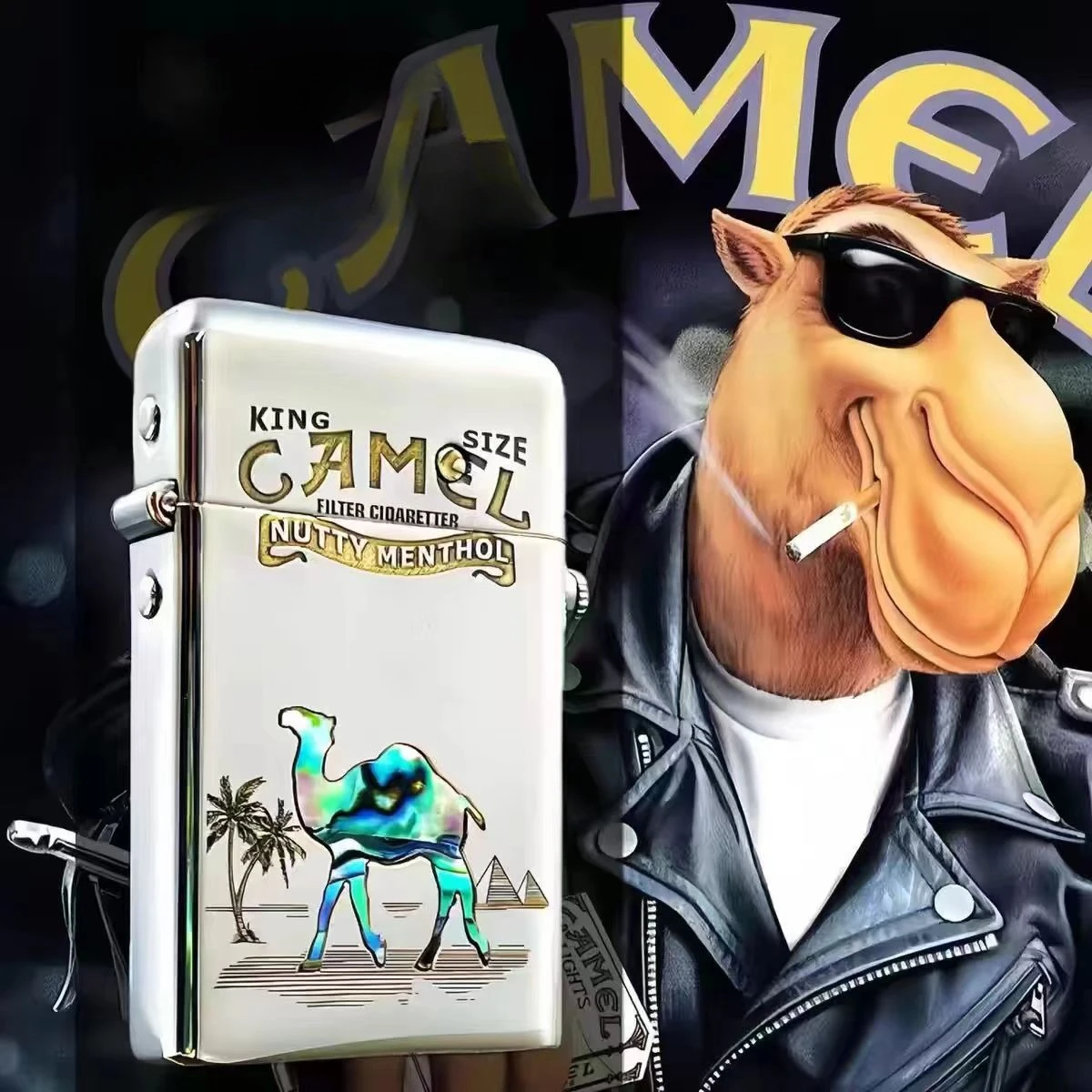 

Яркая хромированная латунная зажигалка Zorro, ручная инкрустация с рисунком ракушки, мужские аксессуары для освещения сигарет, подарок