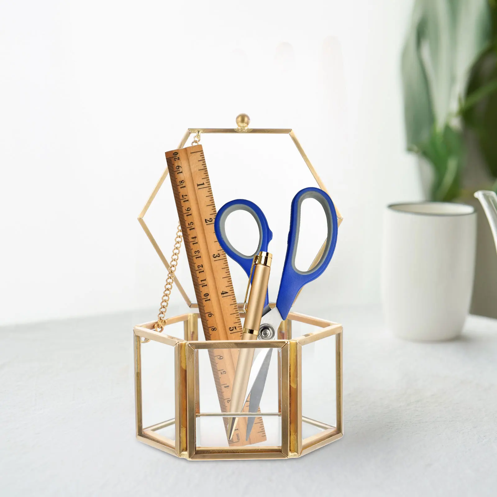 Hexagonal Glass Jewelry Box Transparent Organizer Luxury Noble Design for Special Occasions Travel Earrings Rings Necklaces